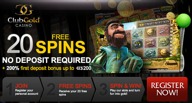 20 No Deposit Free Spins - Club Gold Casino