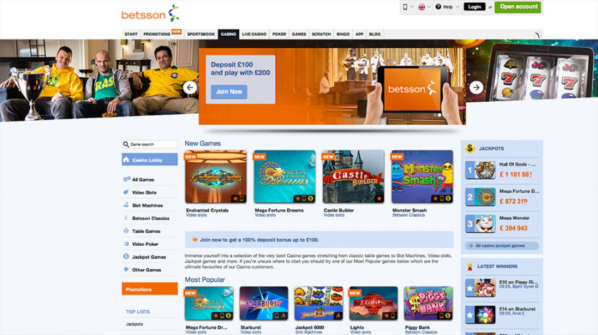 Betsson - Casino - Homepage