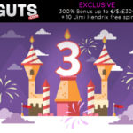 NEW Exclusive Guts Casino 300% Birthday Bonus code and 10 Jimi Hendrix Free Spins