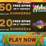 Grab your 50 Free Spins on Aloha Cluster Pays NetEnt Slot at Mr Mobi today